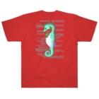 LalaHangeulのSeahorse Dad　グリーン　バックプリント Heavyweight T-Shirt