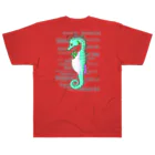 LalaHangeulのSeahorse Dad　グリーン　バックプリント ヘビーウェイトTシャツ