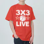 sports_tower スポーツタワーの3x3・白・スリーエックススリー・3人制バスケ・Tシャツ・アイテム・グッズ・ストリートバスケ・バスケットボール・スピーディーなバスケ・1試合10分間の21点ノックアウト・スポーツ・有望 Heavyweight T-Shirt