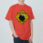 PALA's SHOP　cool、シュール、古風、和風、のCAUTION- Bear　４ ヘビーウェイトTシャツ