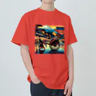 日本の風景 COOL JAPANの日本の風景:人力車で散策、Japanese scenery: Stroll around by jinrikisha ヘビーウェイトTシャツ