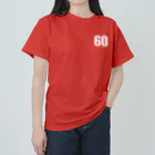 kg_shopの[☆両面] 還暦祝いTシャツ【視力検査表パロディ】 ヘビーウェイトTシャツ