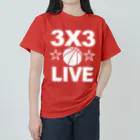 sports_tower スポーツタワーの3x3・白・スリーエックススリー・3人制バスケ・Tシャツ・アイテム・グッズ・ストリートバスケ・バスケットボール・スピーディーなバスケ・1試合10分間の21点ノックアウト・スポーツ・有望 Heavyweight T-Shirt