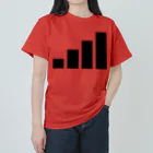 PyriteDesignのアンテナ4本【Tシャツ】【前面いっぱい】【デザイン色：黒】 ヘビーウェイトTシャツ