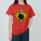 PALA's SHOP　cool、シュール、古風、和風、のCAUTION- Bear　４ ヘビーウェイトTシャツ