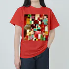 世界の絵画アートグッズのパウル・クレー《レッドグリーンとバイオレットイエローのリズム》 ヘビーウェイトTシャツ