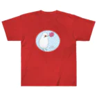 Cocotte Mottoのコスモスと文鳥 Heavyweight T-Shirt