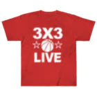 sports_tower スポーツタワーの3x3・白・スリーエックススリー・3人制バスケ・Tシャツ・アイテム・グッズ・ストリートバスケ・バスケットボール・スピーディーなバスケ・1試合10分間の21点ノックアウト・スポーツ・有望 Heavyweight T-Shirt