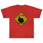 PALA's SHOP　cool、シュール、古風、和風、のCAUTION- Bear　４ ヘビーウェイトTシャツ