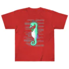 LalaHangeulのSeahorse Dad グリーン ヘビーウェイトTシャツ