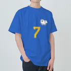 オリジナルグッズSHOPの７周年★スカイドッグサービス  サッカーユニフォーム風「７」×犬（ワンちゃんキャラクター） ヘビーウェイトTシャツ