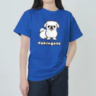 ペキニーズくらぶ（SUZURI支店）のペキニーズ・ホワイト（サマーカット）（全身） ヘビーウェイトTシャツ