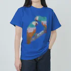 poppy22のおでこかじり鳥 ヘビーウェイトTシャツ