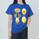 LalaHangeulの卵 生卵 半熟 完熟⁉︎　韓国語デザイン ヘビーウェイトTシャツ