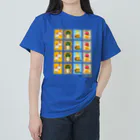 Quatre Illustrationのキャトル切手_お野菜ファッションB 4×4 Heavyweight T-Shirt