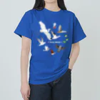 エダマメトイチ雑貨店のI love birds D 特大   ヘビーウェイトTシャツ