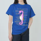 LalaHangeulのSeahorse Dad ピンク ヘビーウェイトTシャツ