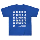 PyriteDesignの26 letters in the alphabet【Tshirt】【Design Color : White】【Design Print : Front ヘビーウェイトTシャツ