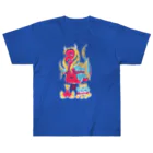 NAMI★HANA屋の日本の妖怪_人魚(にんぎょ)ピンク ヘビーウェイトTシャツ