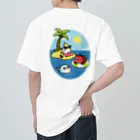 Cody the Lovebirdの（両面）オカメインコと海のお友達 & 南の島で夏休み Chubby Bird ヘビーウェイトTシャツ