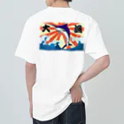 脂身通信Ｚの【背面プリント】大漁旗♪カジキ♪220829 Heavyweight T-Shirt