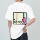 fusumerのうさぎとふすま(梅)両面 ヘビーウェイトTシャツ