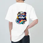 かいわれパンダの世界のサーフパンダ_Blue SHORELINE Heavyweight T-Shirt