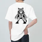 cray299の闘う猫メイド（ハンドガン） ヘビーウェイトTシャツ