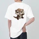 いろは物語のコツメカワウソが花屋でアルバイトしています！ ヘビーウェイトTシャツ