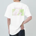 nya-mew（ニャーミュー）のネコチャン×ネコチャン(バックプリント) Heavyweight T-Shirt