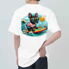 Surfing Dogの波乗りフレンチブルドッグ Heavyweight T-Shirt