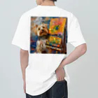 AQUAMETAVERSEの犬のぼくが画家だよ何か？ アメジスト 2046 ヘビーウェイトTシャツ