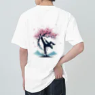 Yutaka_Hのハイキック背景桜Tシャツ Heavyweight T-Shirt