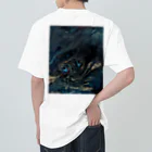 夜のアトリエのフルイドアートグッズ　夜の大海と夜の巨龍 Heavyweight T-Shirt