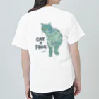 SHOP AKIの（白ロゴ）猫とカエル Heavyweight T-Shirt