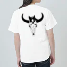 コチ(ボストンテリア)のバックプリント:ボストンテリア(牛の頭蓋骨)[v2.8k] ヘビーウェイトTシャツ