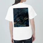 夜のアトリエのフルイドアートグッズ　夜の大海と夜の巨龍 Heavyweight T-Shirt
