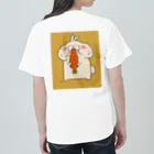 猫のミケランジェロのバッグプリント モグモグうさぎティーシャツ ヘビーウェイトTシャツ