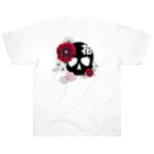 yuki-tsubakiのBetty skull 花 Heavyweight T-Shirt