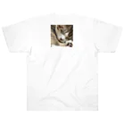 あゆのしおやきの猫(キジシロ) Heavyweight T-Shirt