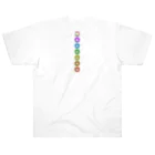 💖宇宙整体♪🌈♪こころからだチャンネル♪💖のFlower of  Life waving  🌈LOGO version ヘビーウェイトTシャツ