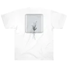 rilybiiのWhite Gray Blue . Ribbon . Heavyweight T-Shirt