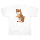 blue_7777　まねきねこショップの笑顔の柴犬 ヘビーウェイトTシャツ