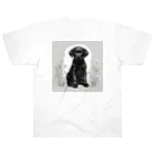 Labradorの黒Lab.グッズ ヘビーウェイトTシャツ