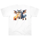 nekodoragonのブサカワ！火噴き猫ドラゴン　背景透過ver Heavyweight T-Shirt