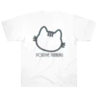 PT @ key-_-bouのポジティブ猫 ４代目 ヘビーウェイトTシャツ