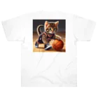 ひだまりの猫大好き！バスケ大好き ヘビーウェイトTシャツ