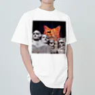 SPADAのMoai Statue and Cat Art Heavyweight T-Shirt
