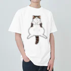 OSORAのおなか丸出し猫 ヘビーウェイトTシャツ