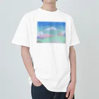 ゆかしのぺろ〜んshopの夕暮れの散歩道(春) Heavyweight T-Shirt